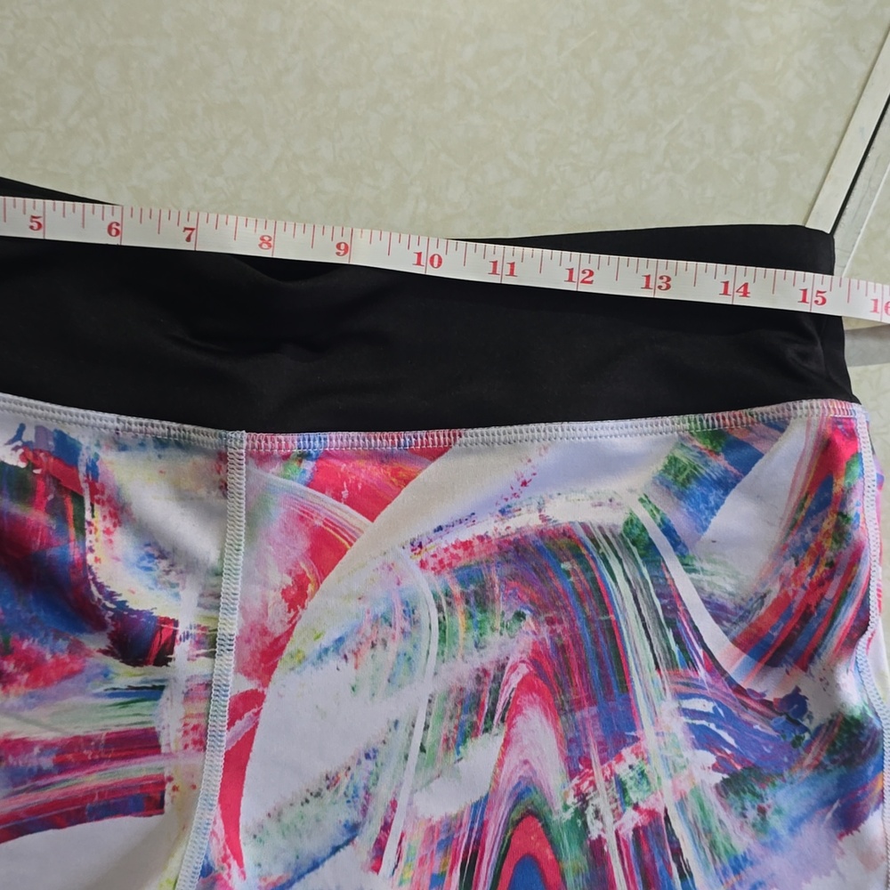 Reel Legends Black Waist Multicolor Abstract‎ Print Bike Shorts Size Large - Picture 12 of 14